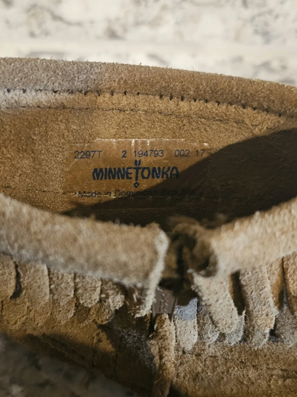 Minnetonka Kids Fringe Moccasin Boots in Tan Suede